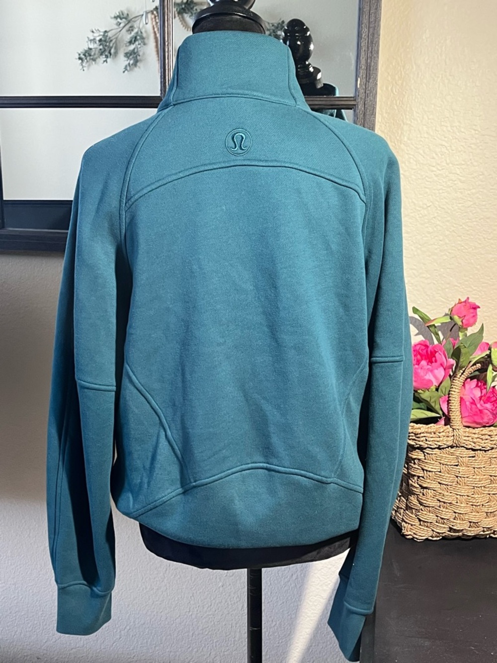 Lululemon Scuba Oversized Funnel-Neck Half Zip in a teal color - Picture 5 of 9